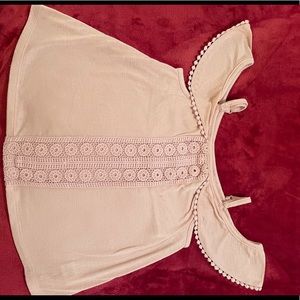 Girls off shoulders pink Mudd dress shirt